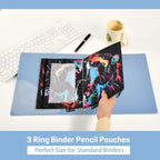 Hockey Player Pencil Pouch for 3 Ring Binder, 2 Pack Waterproof Pencil Bags - Image 4