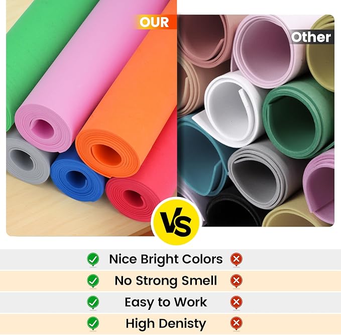 Do²ping Yellow Eva Foam Sheets roll, 2mm eva Craft Foam 49''x13.5'' High - Image 5