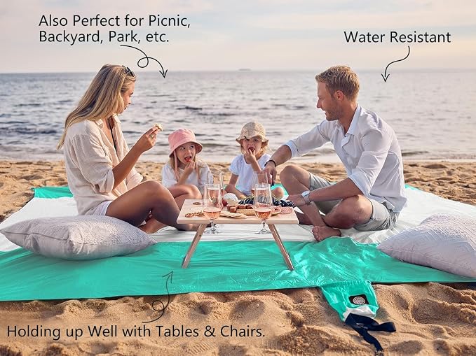 WEKAPO Beach Blanket Sandproof Waterproof, Extra Large Beach Mat, Oversized & - Image 4