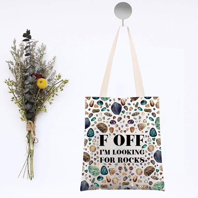 JNIAP Rock Collector Tote Bag Rock Lover Gift Geologist Gift F Off I'm Looking - Image 7