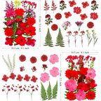MIKIYA 88Pcs Red Dried Pressed Flowers - Image 5