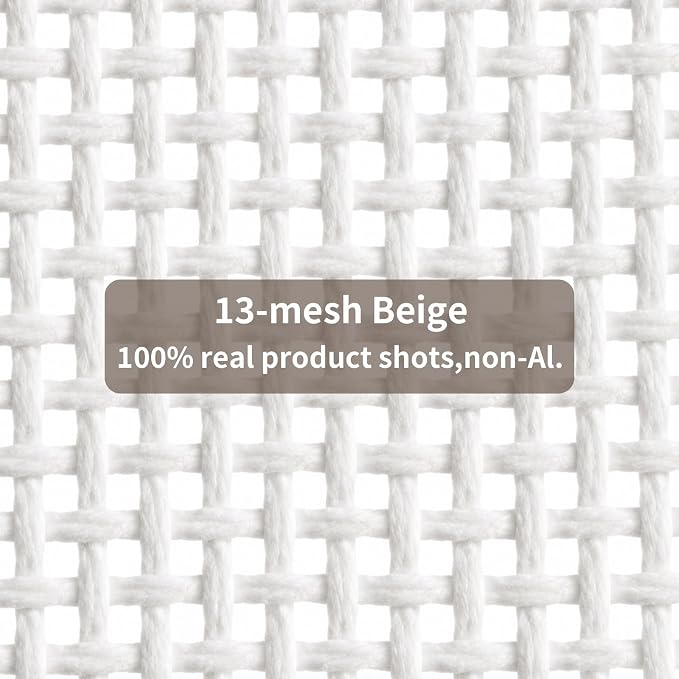 13 Mesh Needlepoint Canvas20x17.3，Blank Needlepoint Canvas 100% Cotton | - Image 5