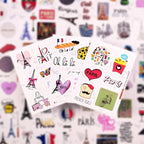 BulbaCraft 100Pcs Paris Sticker, French Stickers, Eiffel Tower Laptop Decals - Image 7