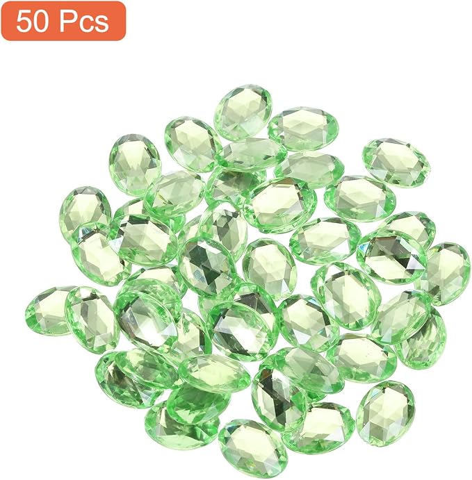 MECCANIXITY 50Pcs Acrylic Oval Gems 13x18 mm Flat Back Artificial Rhinestones - Image 3