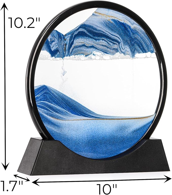 Hiceeden Set of 2 Moving Sand Art, 10 Inch 3D Sand Liquid Motion Sandscapes - Image 2