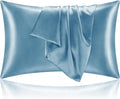 BEDELITE Satin Pillowcase with Zipper, Airy Blue Pillow Cases Queen Size Set of by BEDELITE