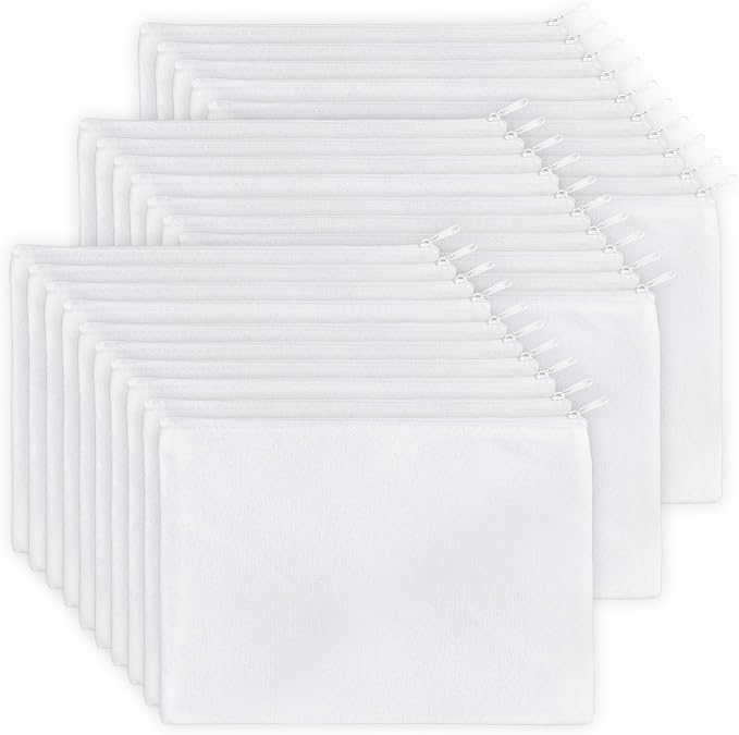 Koolmox 30 PCS 9x7'' White Makeup Bag Set by Koolmox