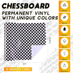 Tintnut Chessboard Permanent Vinyl Roll 12in x 5ft Permanent Adhesive Vinyl | - Image 2