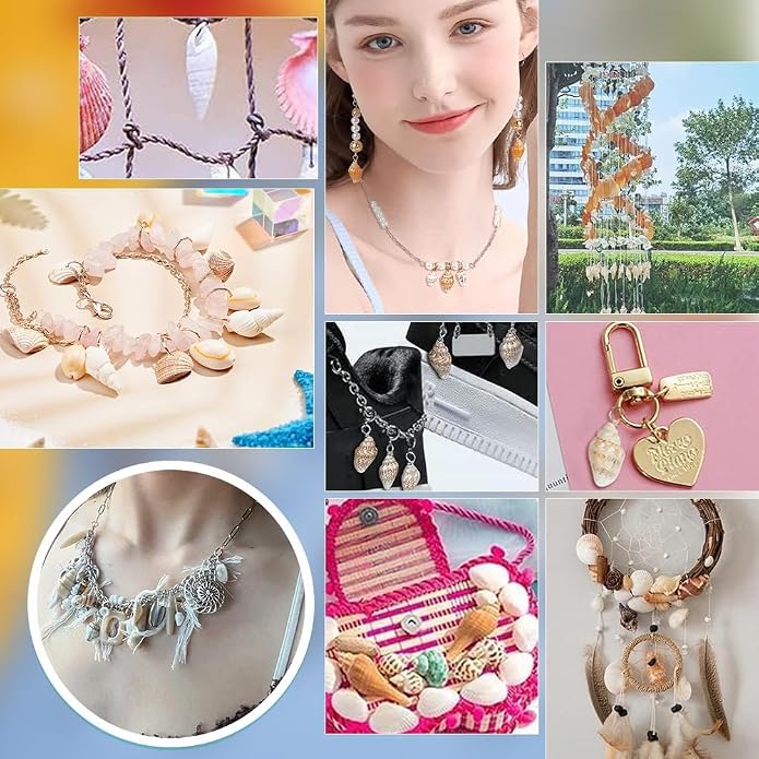PH PandaHall Shell Pendants Spiral Seashells Craft Charms Cowrie Sea Shells - Image 6