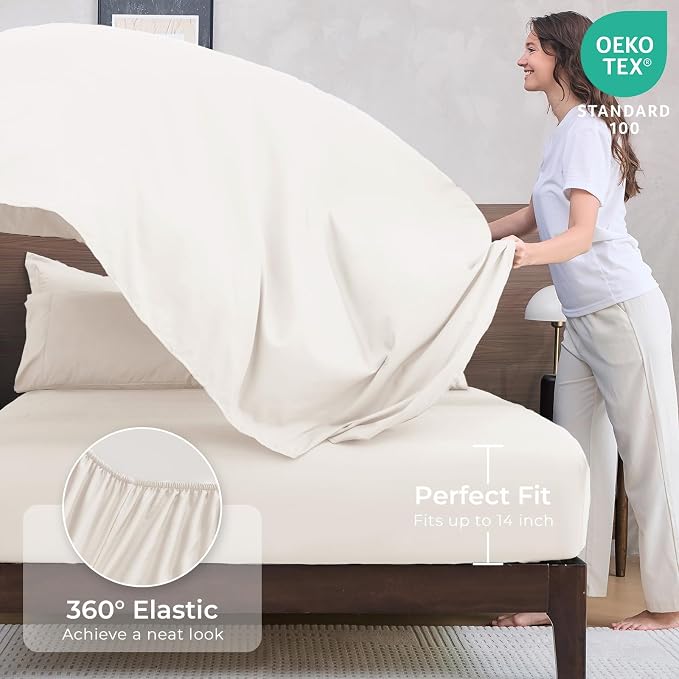 HEVUMYI Ivory Twin-XL Comforter Set - Image 5