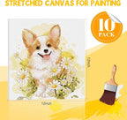 ESRICH Stretched Canvas for Painting 12 x 12 Inch, 10 Pack Blank Canvas -5/8 - Image 2