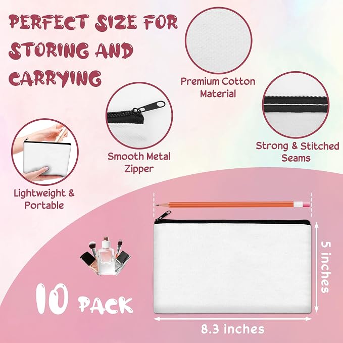Legigo Blank Canvas Bag Zipper Pouch Makeup Bags Bulk - Image 2