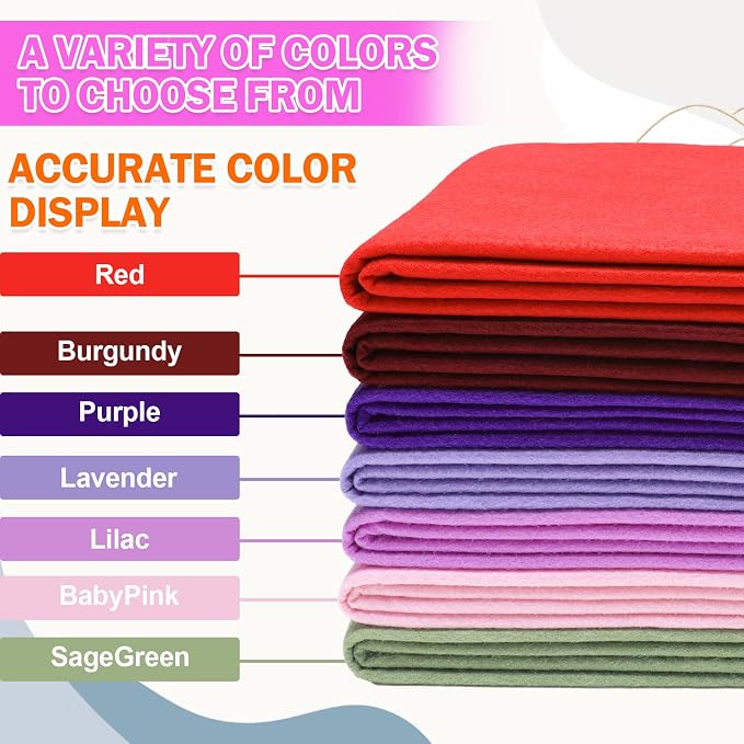 XSEINO Baby Pink Large Felt Fabric 72" X 36 ", 1.4 mm Thick Soft Felt Fabric - Image 5