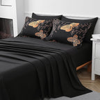 Yogeneg 7 Piece Bed in a Bag King Size Comforter Set Black Bedding Set - Image 4