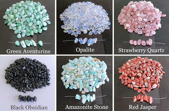 LAIDANLA Strawberry Quartz 400pcs Natural Chip Stone Beads 5-8mm Healing - Image 5