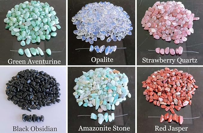 LAIDANLA Black Obsidian 400pcs Natural Chip Stone Beads 5-8mm Healing Crystal - Image 5