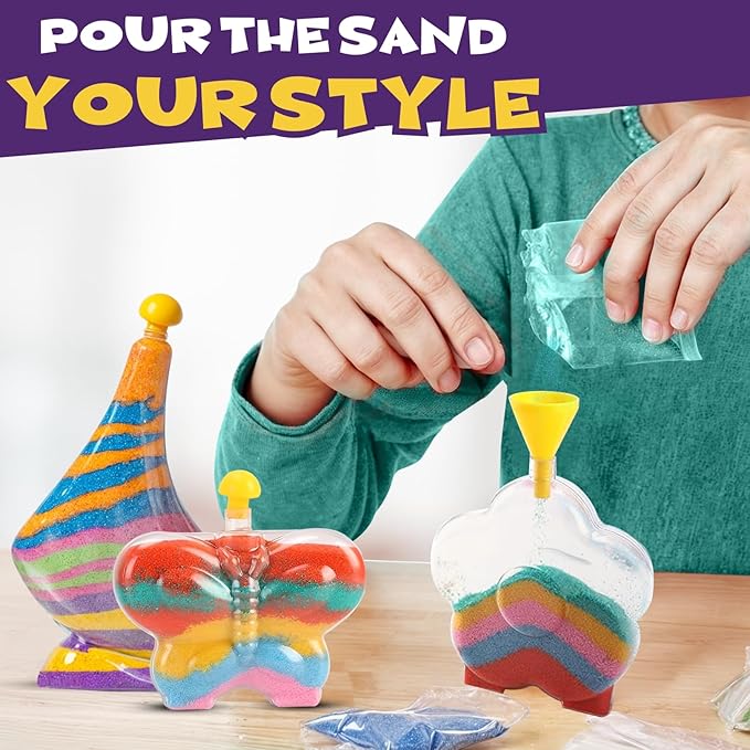 Create Your Own Magic Sand Art Glitter Activity | Glow in the Dark Colored - Image 2