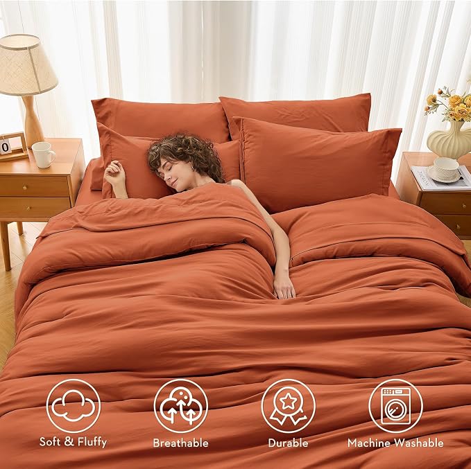 MUXHOMO 5 Pieces Twin Comforter Set, Soft Bed in a Bag Twin Size, All Season - Image 2