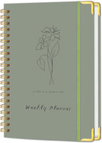 Undated Weekly Planner with Metal Corner Hardcover Notebook, A5 Size Journal by KAICNPAPER