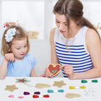 VKPI Wooden Cross Stitch Kits for Kids, Make Your Own 6 Cross Stitching Keyrings - Image 7