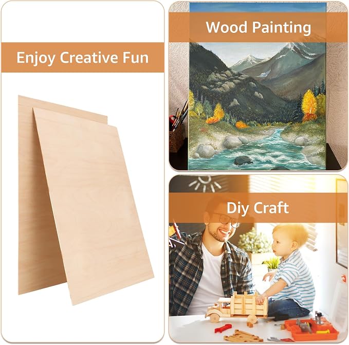 10Pcs 16 x 12 x 1/8 Inch Baltic Birch Plywood Sheets 3mm Unfinished Plywood - Image 3