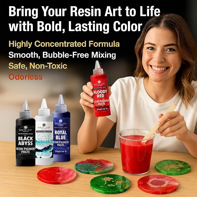 24 Colors Epoxy Resin Pigment Paste Set – High Concentration Creamy Opaque - Image 6