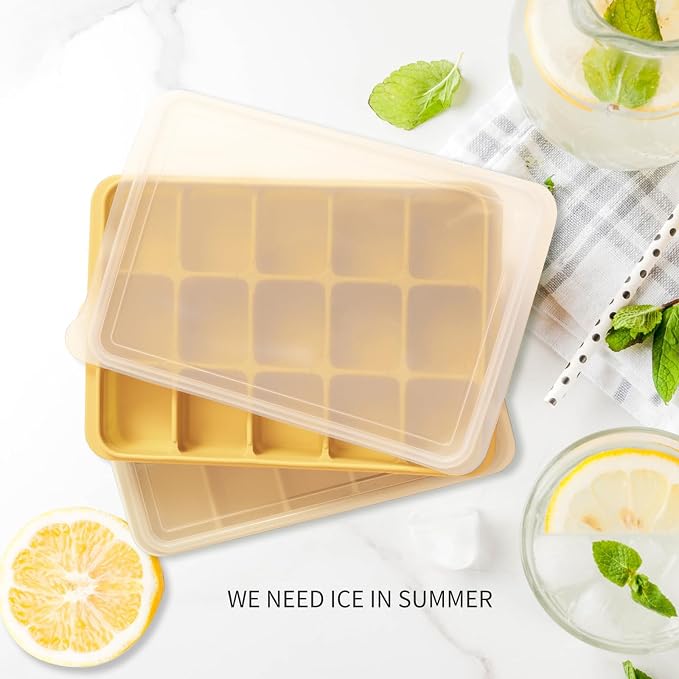 Tvmania Ice Cube Trays Set of 2, 15-Cube Silicone Molds - Image 2