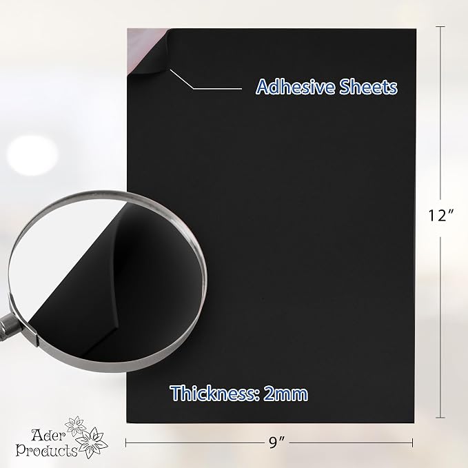 Adhesive Black EVA Foam Sheets for Crafts, 2mm Thickness – Sticky Back Foam - Image 2