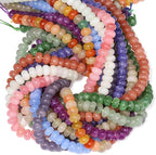 Songxi 5x8mm Natural Light Blue Colored Jade Stone Rondelle Beads, Gemstone - Image 9