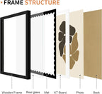 11x14 Picture Frame with Wavy Mat, Wooden Real Glass 11 x 14 Photo Frame - Image 5