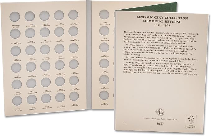 Littleton Coin Company 1959-1998 Lincoln Memorial Cent Folder - Image 4