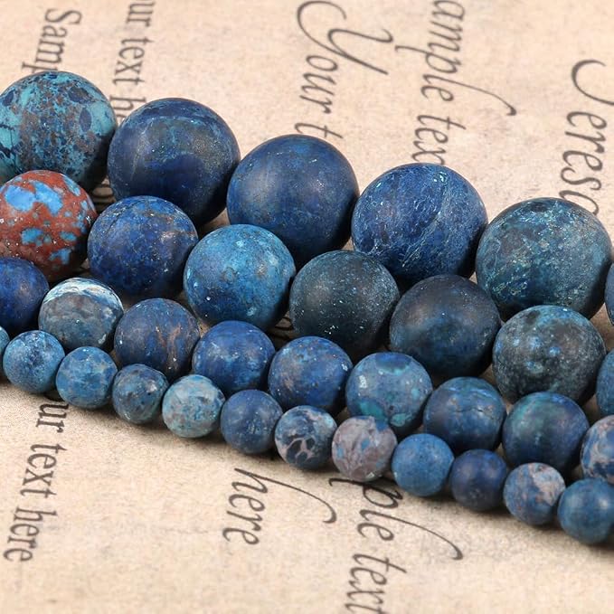 8mm Matte Blue American Turquoise Bead, 15-Inch Matte Round Loose Stone Beads - Image 6