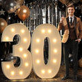imprsv 4FT Marquee Numbers 30 Light up Number 30th Birthday Decorations Large by Letsmakeitimpressive
