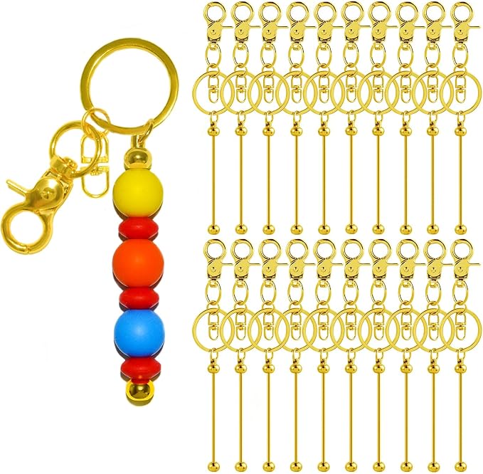 40 Pcs Beadable Keychains Bulk Kit – DIY Keychain Making Supplies by DNLEGULI