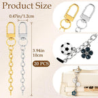 Hzopcw 20pcs Keychain Making Kit, Key Ring Swivel Snap Hook Chains, Alloy - Image 2