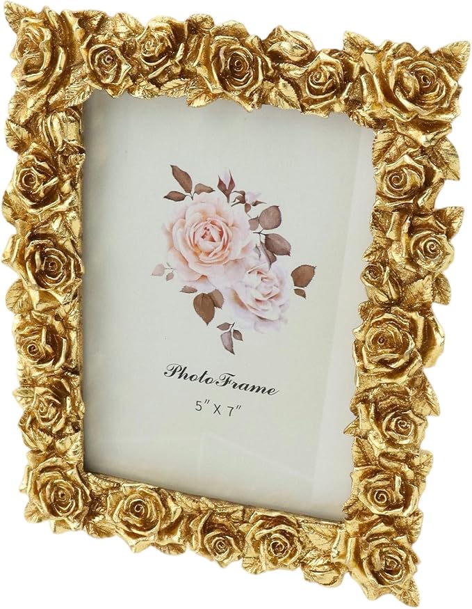 Coshar Gold Picture Frames Vintage 5x7 Inch Photo Frames | Cute Decor Frames by Coshar