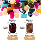 Pndeyo 60pcs Ellipse Acrylic Beads - Image 2