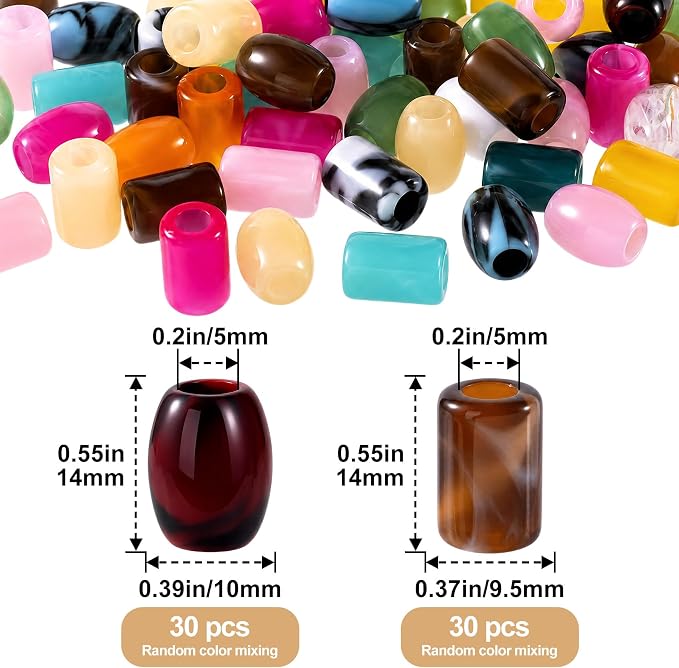 Pndeyo 60pcs Ellipse Acrylic Beads - Image 2