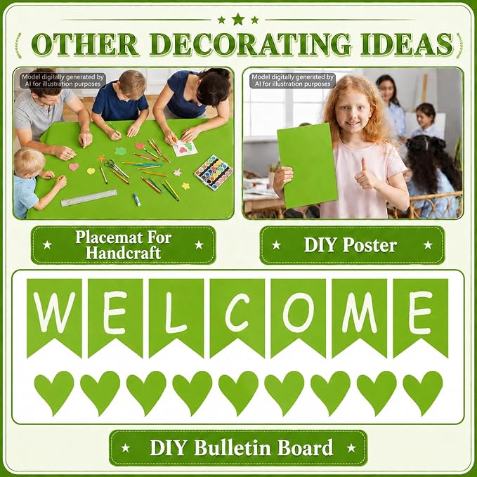 Lime Green Bulletin Board Roll Non-Woven Fabric Poster 16in X 20ft | Back to - Image 7