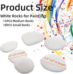 lifetop 33PCS White Painting Rocks, Medium & Small DIY Rocks Flat & Smooth - Image 2