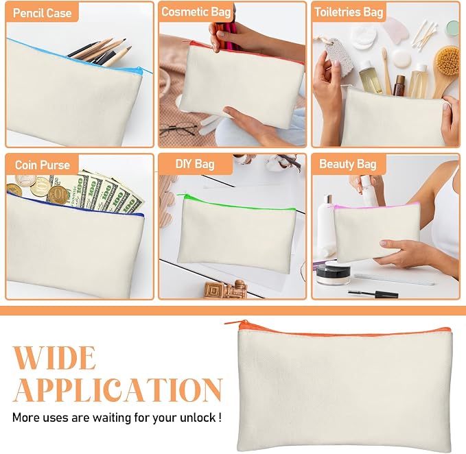 Legigo Blank Canvas Bag Zipper Pouch Makeup Bags Bulk - Image 5
