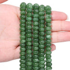 Songxi 5x8mm Natural Green Colored Jade Stone Rondelle Beads, Gemstone by SongXi