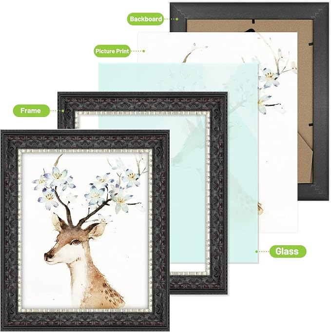 Golden State Art, 8X10 Ornate Finish Photo Frame, Real Glass - Image 5