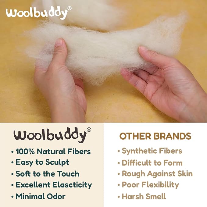 Woolbuddy Core Wool 1lb for Needle Felting, Handmade Wool Roving for Needle - Image 8
