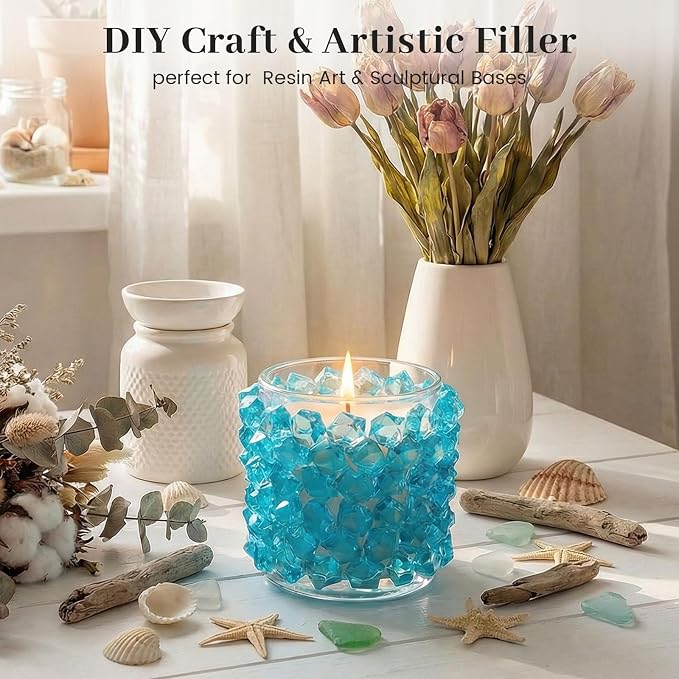 DomeStar 150PCS Light Blue Fake Ice Rocks Vase Fillers, Aquarium Gravels Small - Image 6