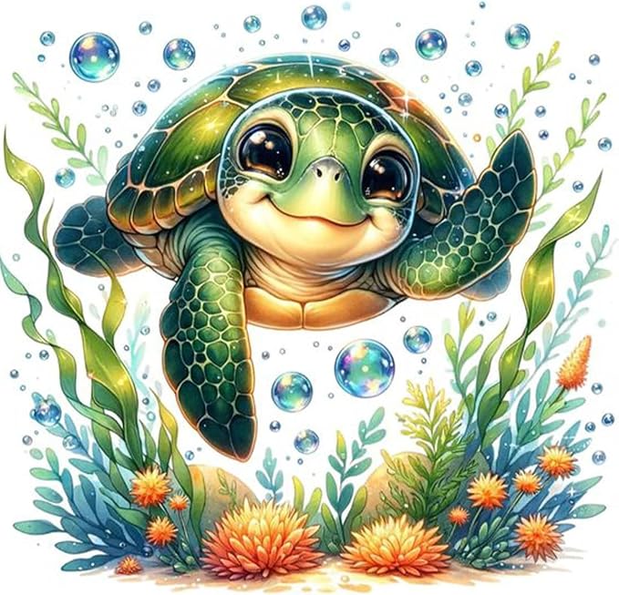 Sea Turtle Cross Stitch Kits for Adults Beginner, Counted Cross Stitch Kits by Unknown