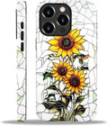 ZHEGAILIAN Case for iPhone 15 Pro, Sunflower Faux Stained Glass Effect Durable by Home