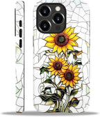 ZHEGAILIAN Case for iPhone 15 Pro, Sunflower Faux Stained Glass Effect Durable by Home