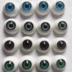 8 Pairs of 4 Colors 22mm Half Round Realistic Acrylic Eyes by Jashem