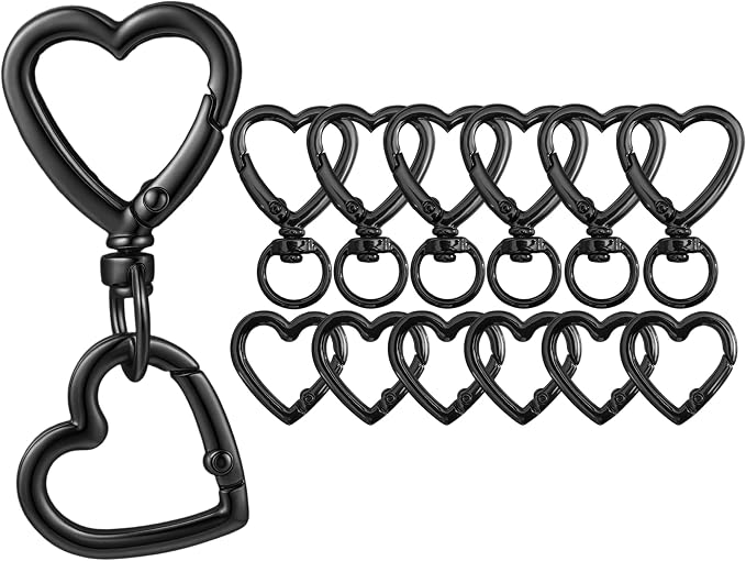 12 Pcs Heart Swivel Spring Clasps，Metal Spring Key Chain Hook Clasps，Clip - Image 8